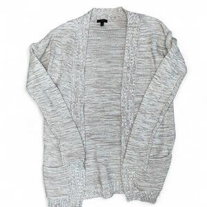 Express Women's Beige White Oversized Cardigan